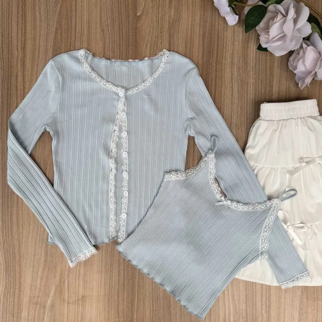 1.1607 303 CROP CAMI SET (BLUE)