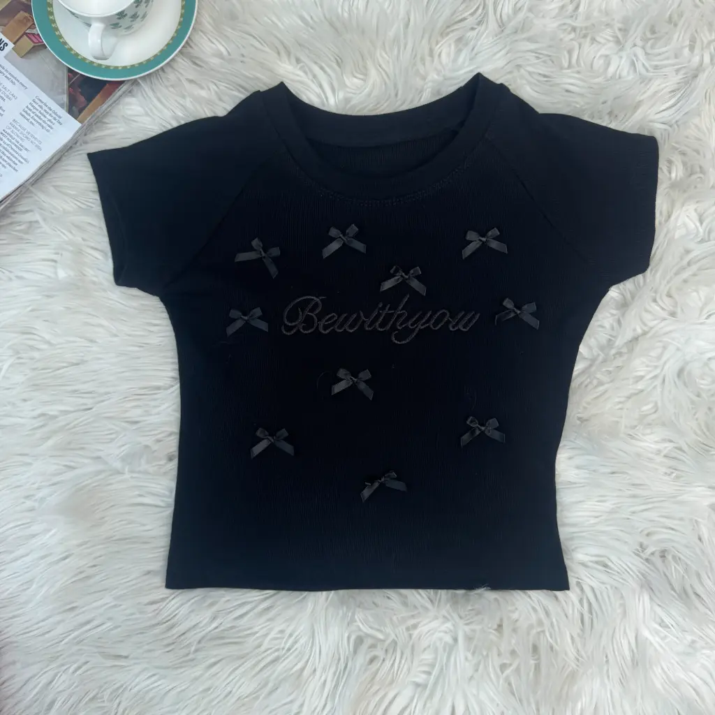 9917 CROP PRINTED TEE