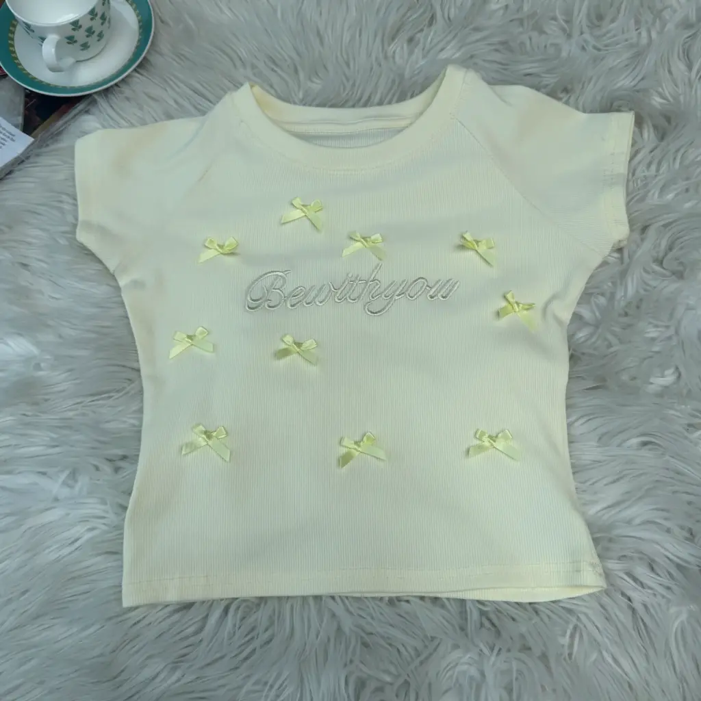 9917 CROP PRINTED TEE