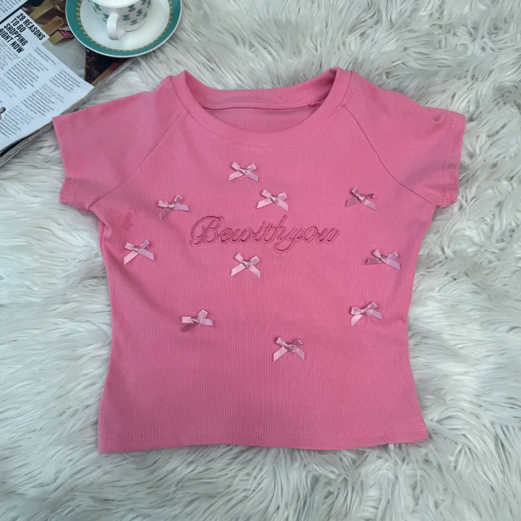 9917 CROP PRINTED TEE