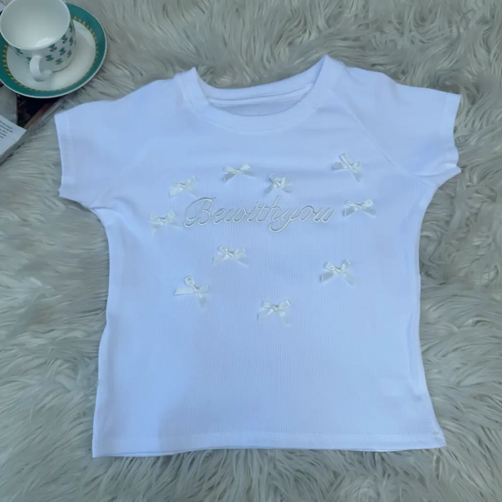 9917 CROP PRINTED TEE