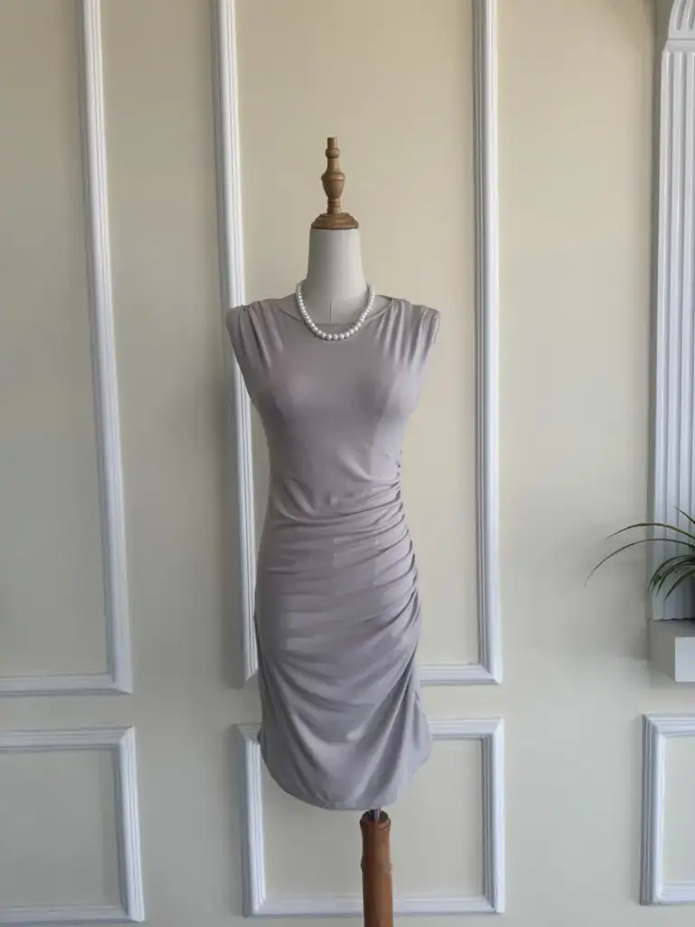 HB SS25-45 Side Ruched Bodycon Dress