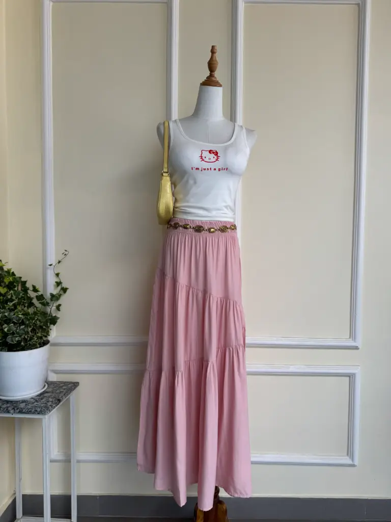 HB SS25-48 Asymetrical Maxi Skirt