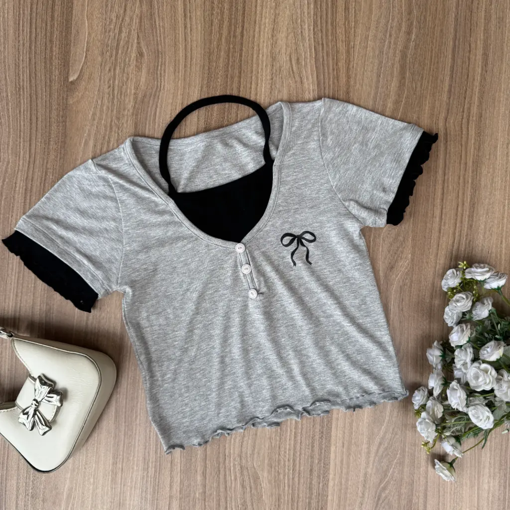 HB SS25-49 Duo Tone Crop Top