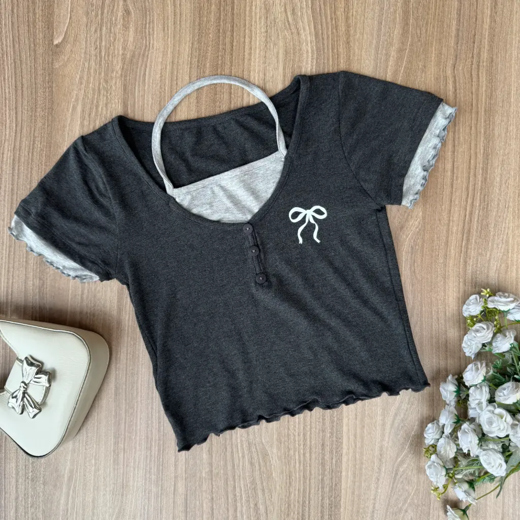 HB SS25-49 Duo Tone Crop Top