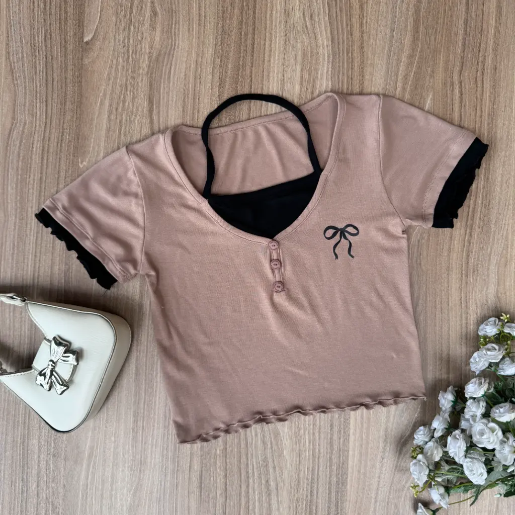HB SS25-49 Duo Tone Crop Top