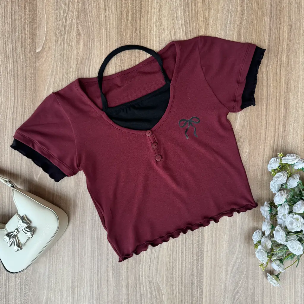HB SS25-49 Duo Tone Crop Top