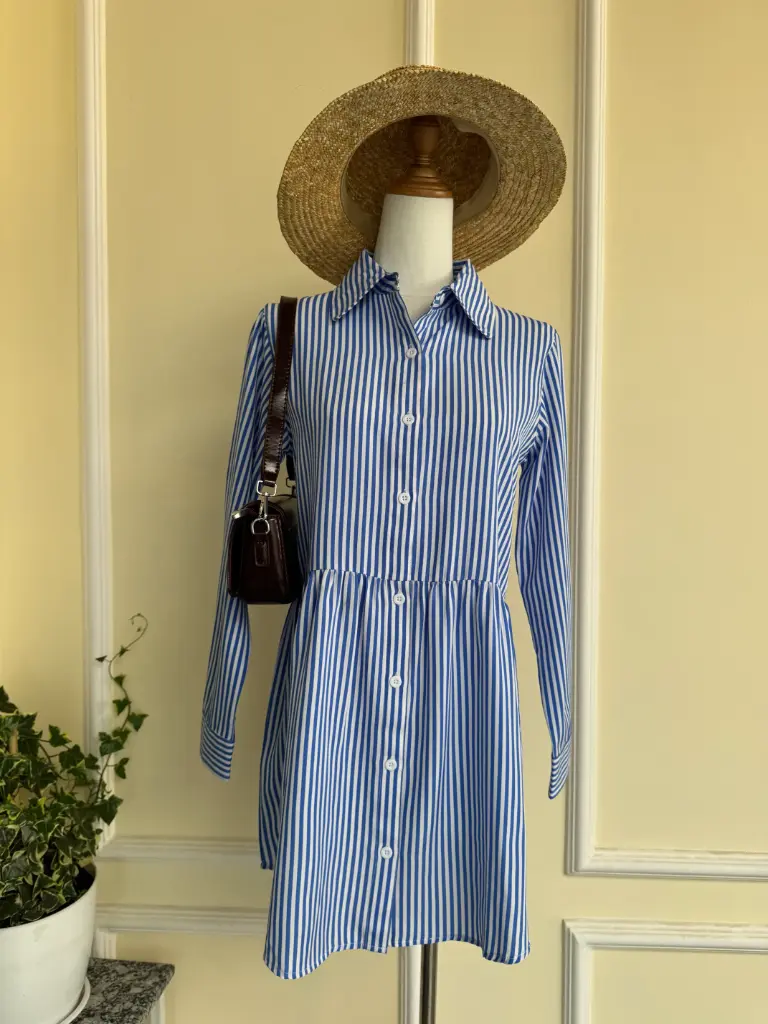 2.0997 HB SS25-51 Oxford Full Sleeve Tops (BLUE, S)