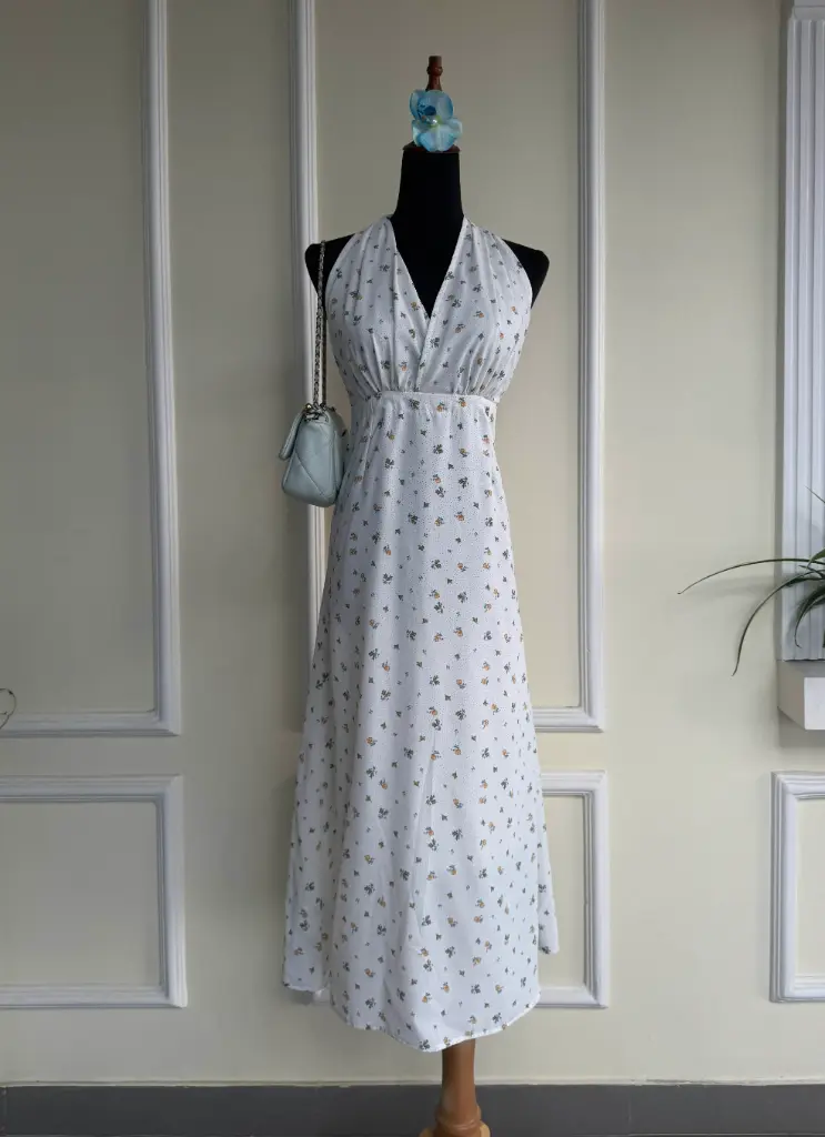 BMKS SS25-06 HALTER FLORAL DRESS