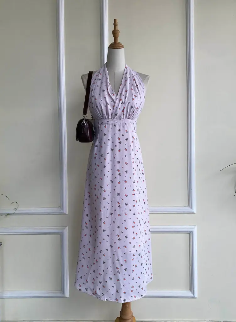 BMKS SS25-06 HALTER FLORAL DRESS