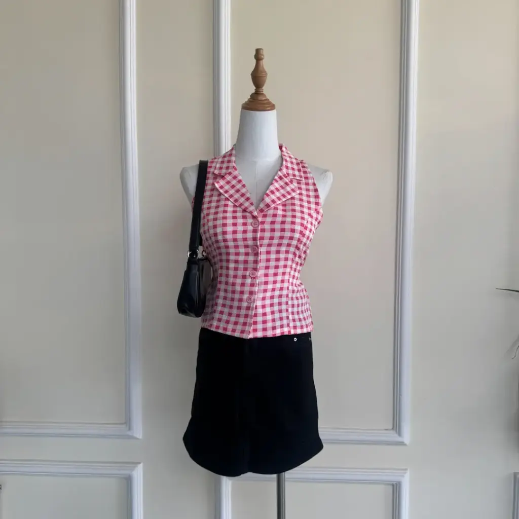 BMKS SS25-08 CHECKERED WAIST COAT
