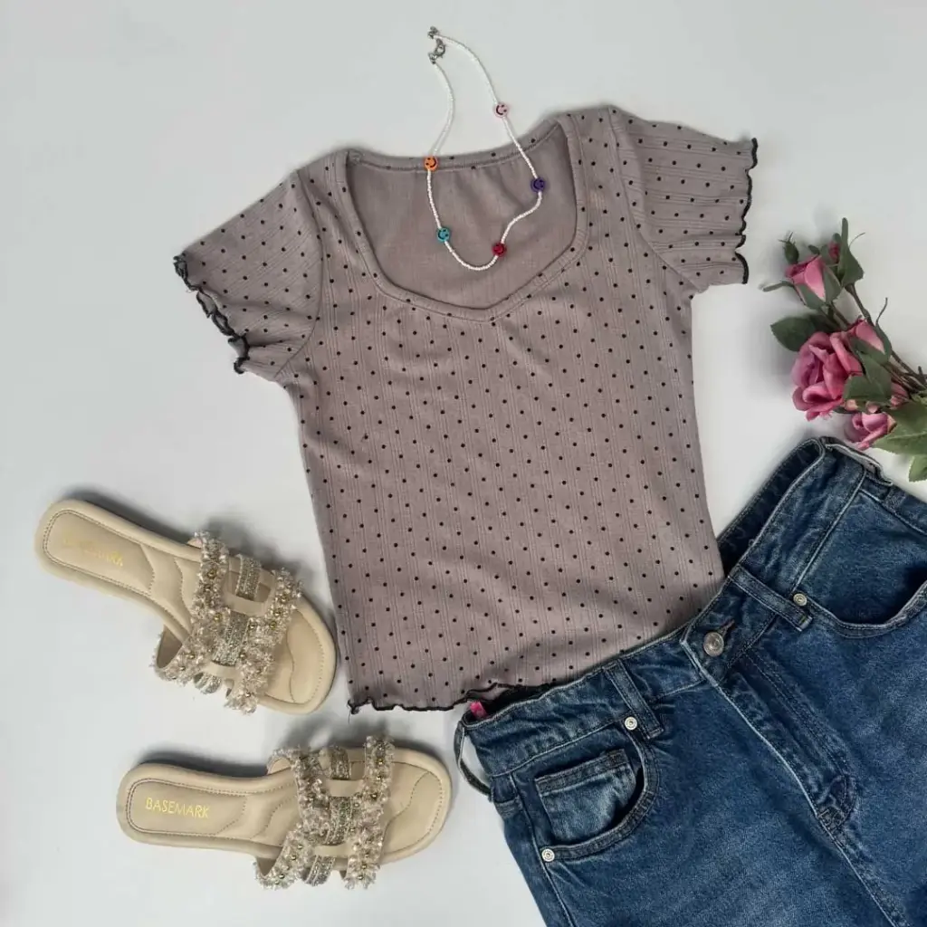 BMO SS25-23 POLKA CROP TOP