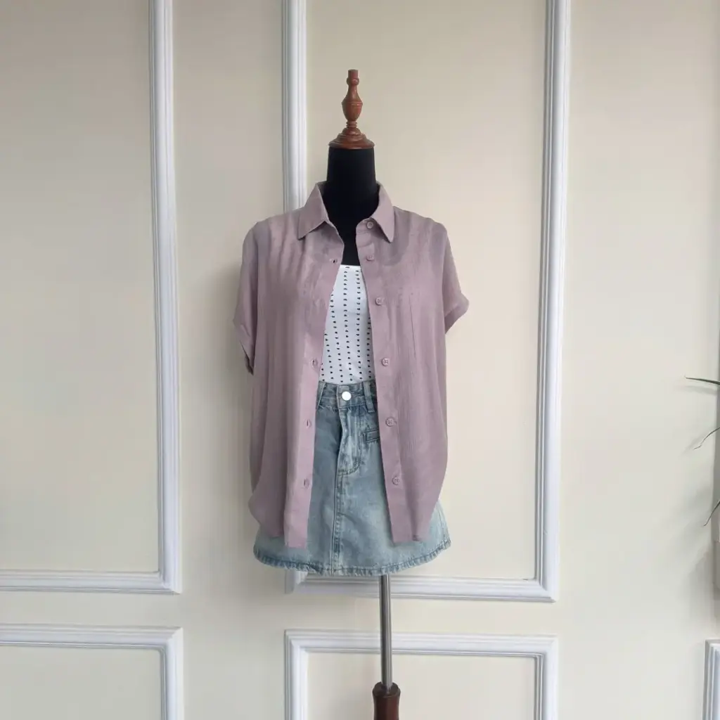 HB SS25-141 LINEN KIMONO SHIRT