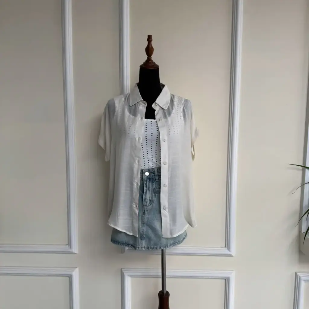 HB SS25-141 LINEN KIMONO SHIRT