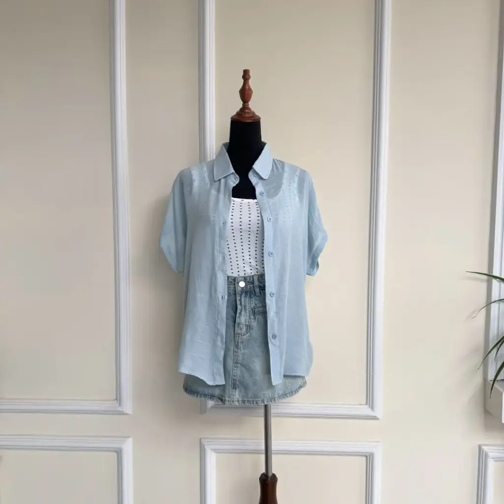 HB SS25-141 LINEN KIMONO SHIRT