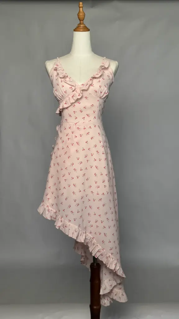 BMO SS25-33 PRINTED RUFFEL DRESS