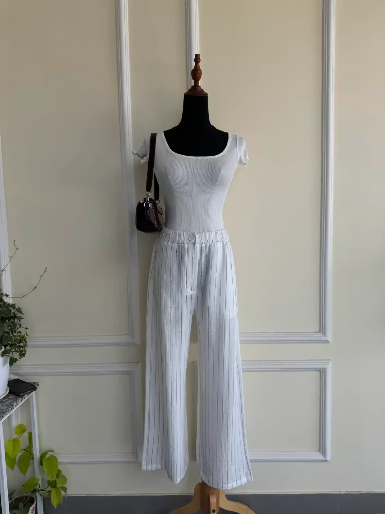3.2296 BMO SS25-43 LINEN STRIPE PANT (BLUE, S)