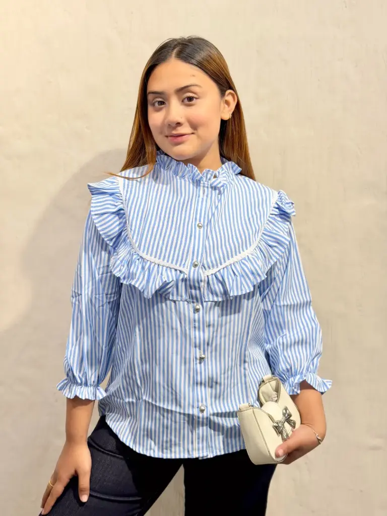 HB SS25-90 LACE YORK STRIPE TOPS