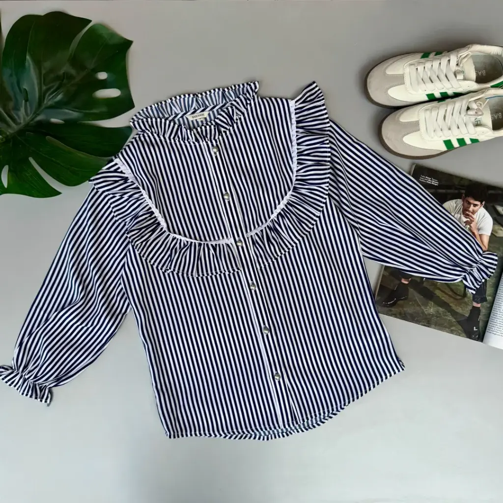 HB SS25-90 LACE YORK STRIPE TOPS