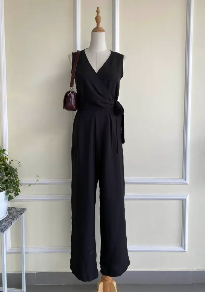 3.2740 HB SS25-97 SIDE TIE JUMPSUIT (BLACK, S)