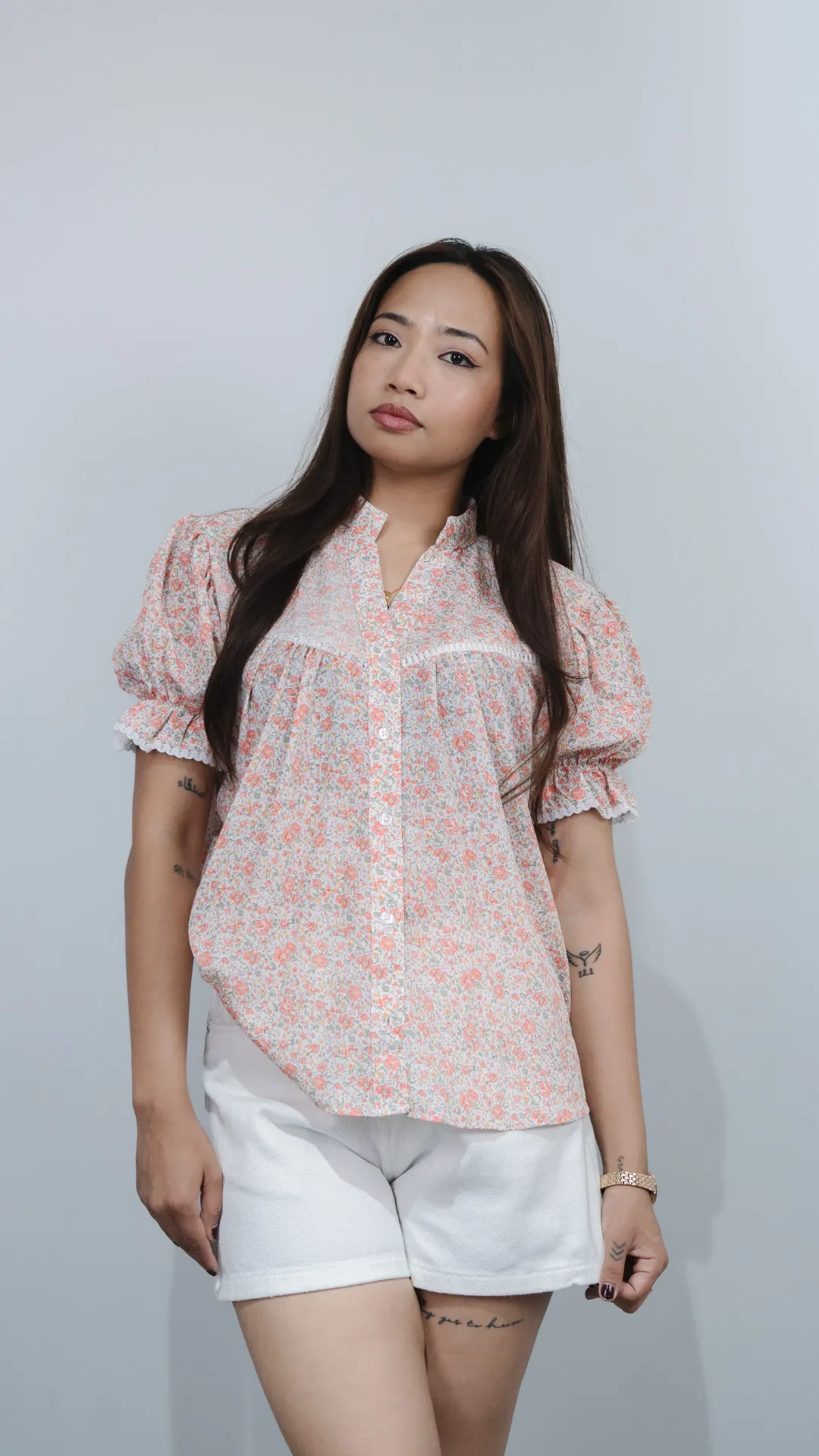 HB SS25-132 LACEY FLORAL TOP