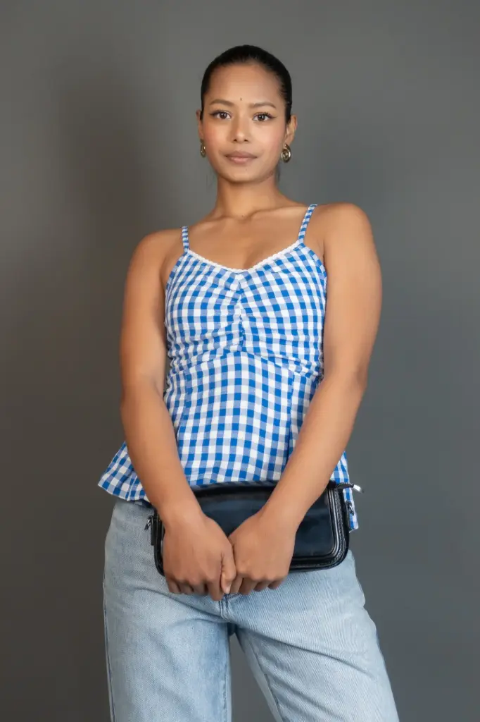 3.27877 HB SS25-183 LANA TOP (BLUE, S)