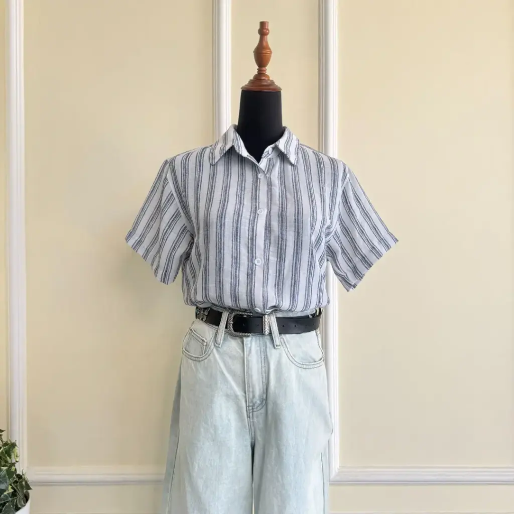 HB SS25-252 HALF SLEEVE LINEN SHIRT