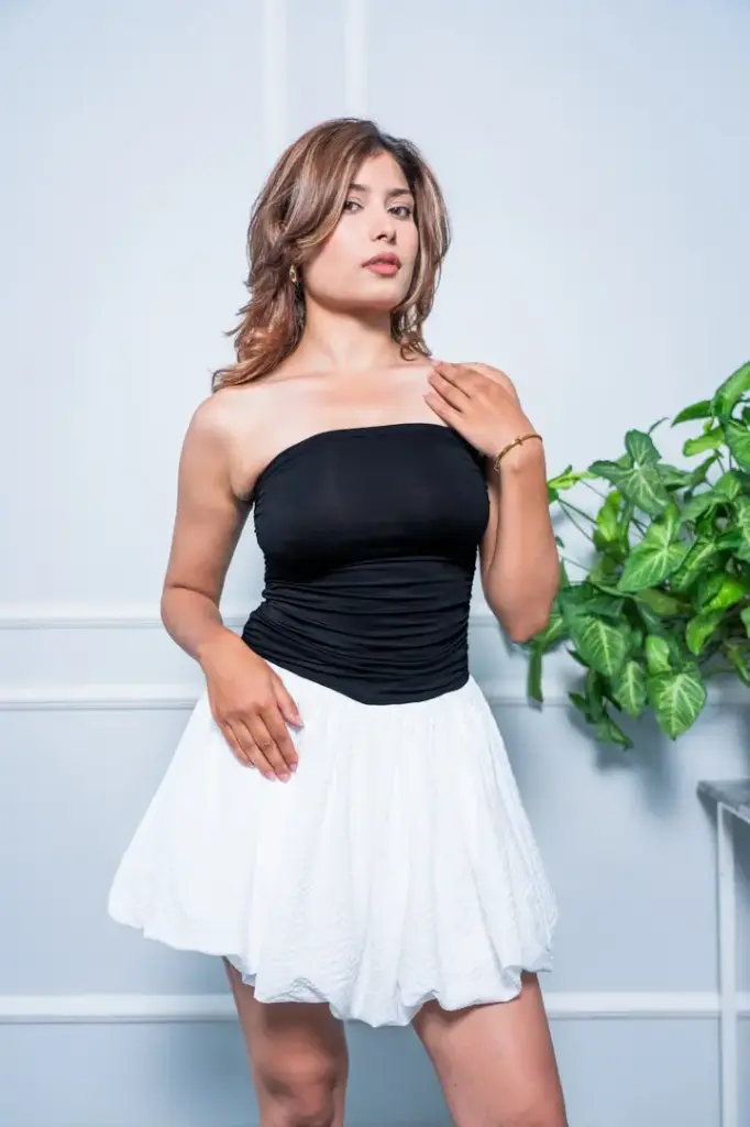 3.28224 HB SS25-144 BALLOON TUBE DRESS (WHITE, S)