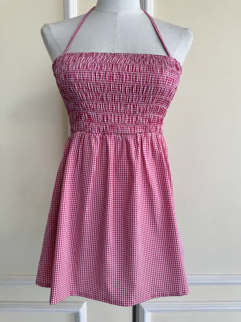 BMKS SS25-24 PLAID SMOKED TOP