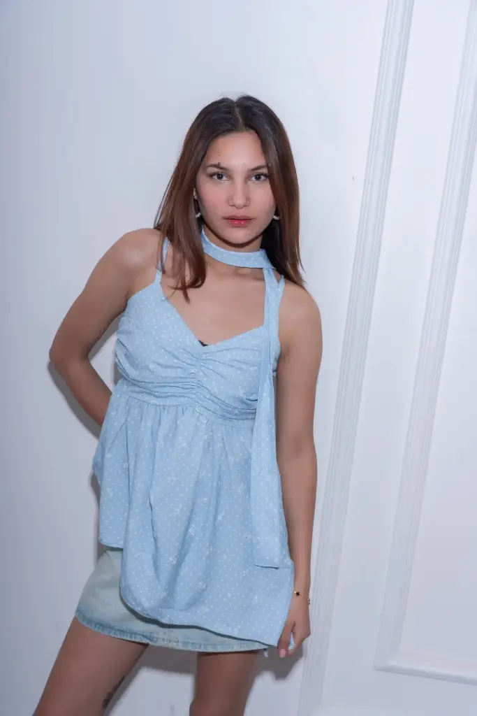 3.28398 HB SS25-222 ROSE TOP (BLUE, M)