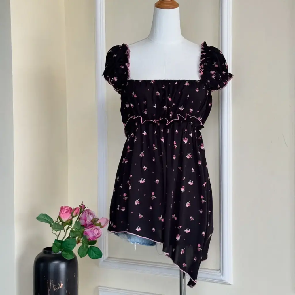 3.28528 BMO SS25-40 RUCHED TOP (BLACK, S)