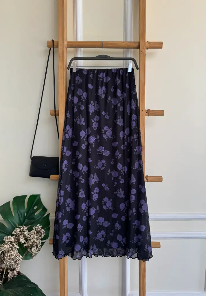 BMKS SS25-18 SHEER MESH MAXI SKIRT