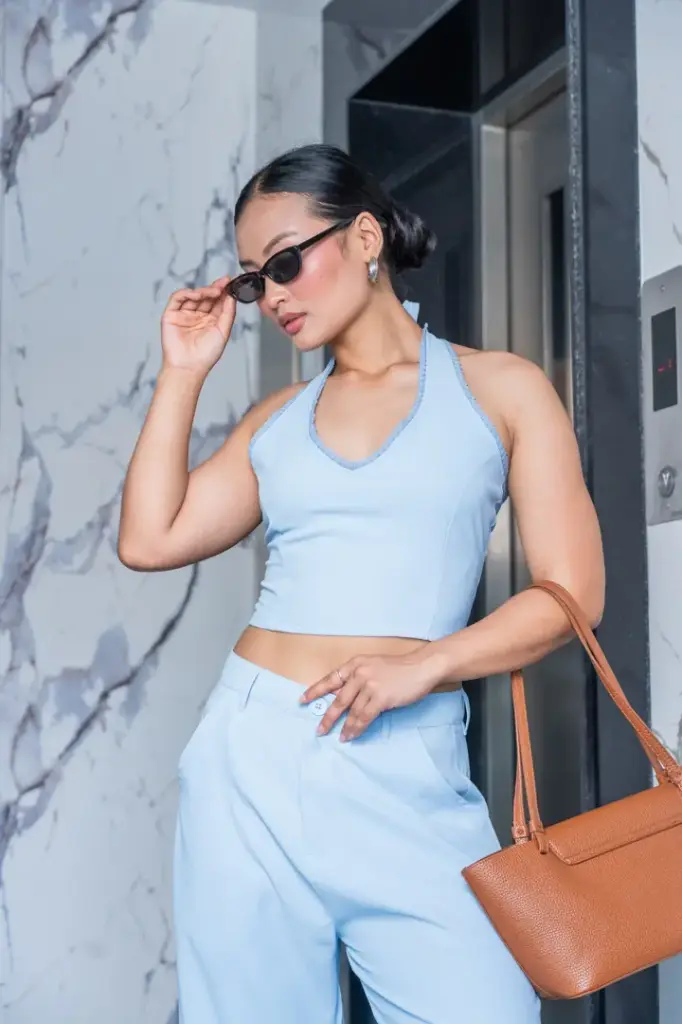 3.28797 HB SS25-216 HALTER WAIST COAT (BLUE, S)