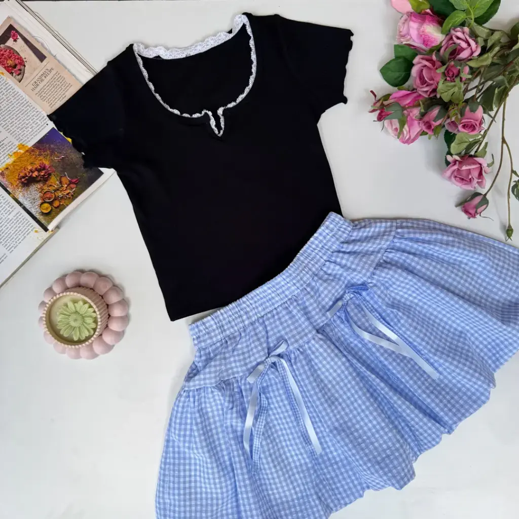 3.28978 BMO SS25-36 LACEY CROP TOP (BLACK, S)