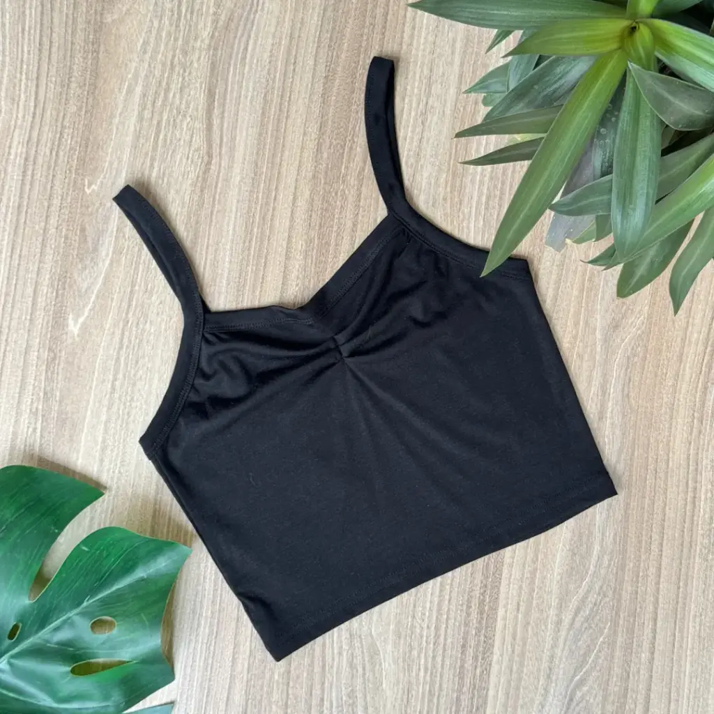 3.29132 HB SS25-194 PLEAT CAMI (BLACK, S)