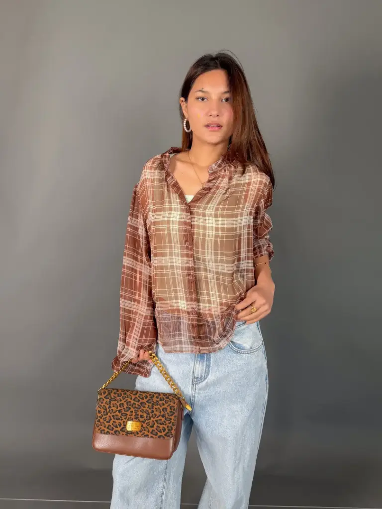 HB SS25-182 SHEER CHECKERED SHIRT