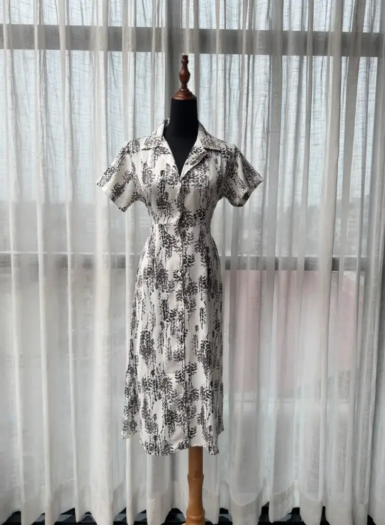 HB SS25-246 PRINTED SHIRT DRESS