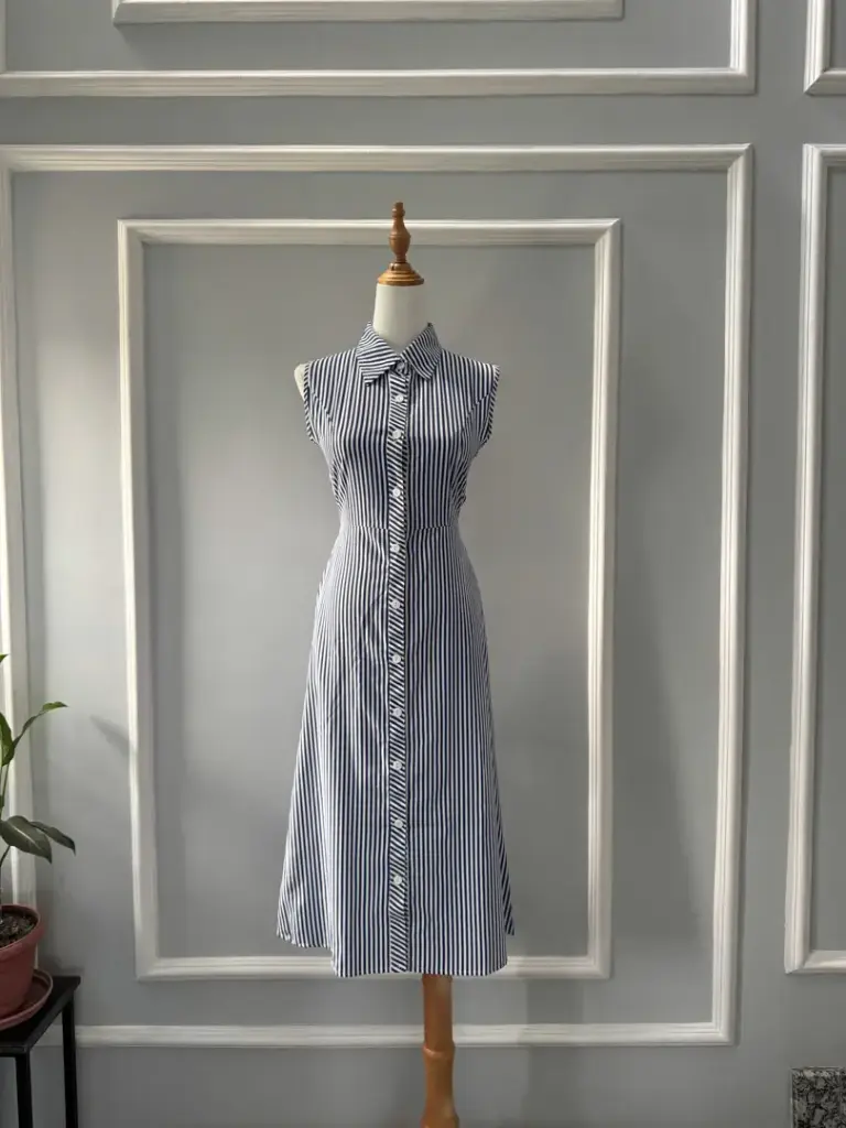 HB SS25-293 STRIPE LONG DRESS