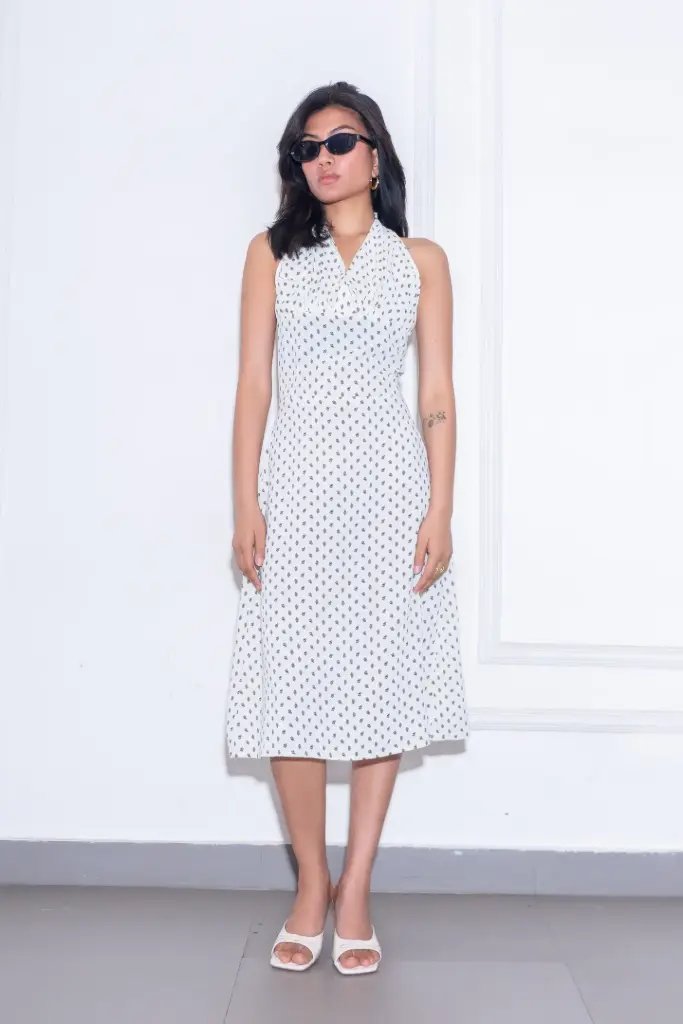 HB SS25-236 FLORAL HALTER DRESS