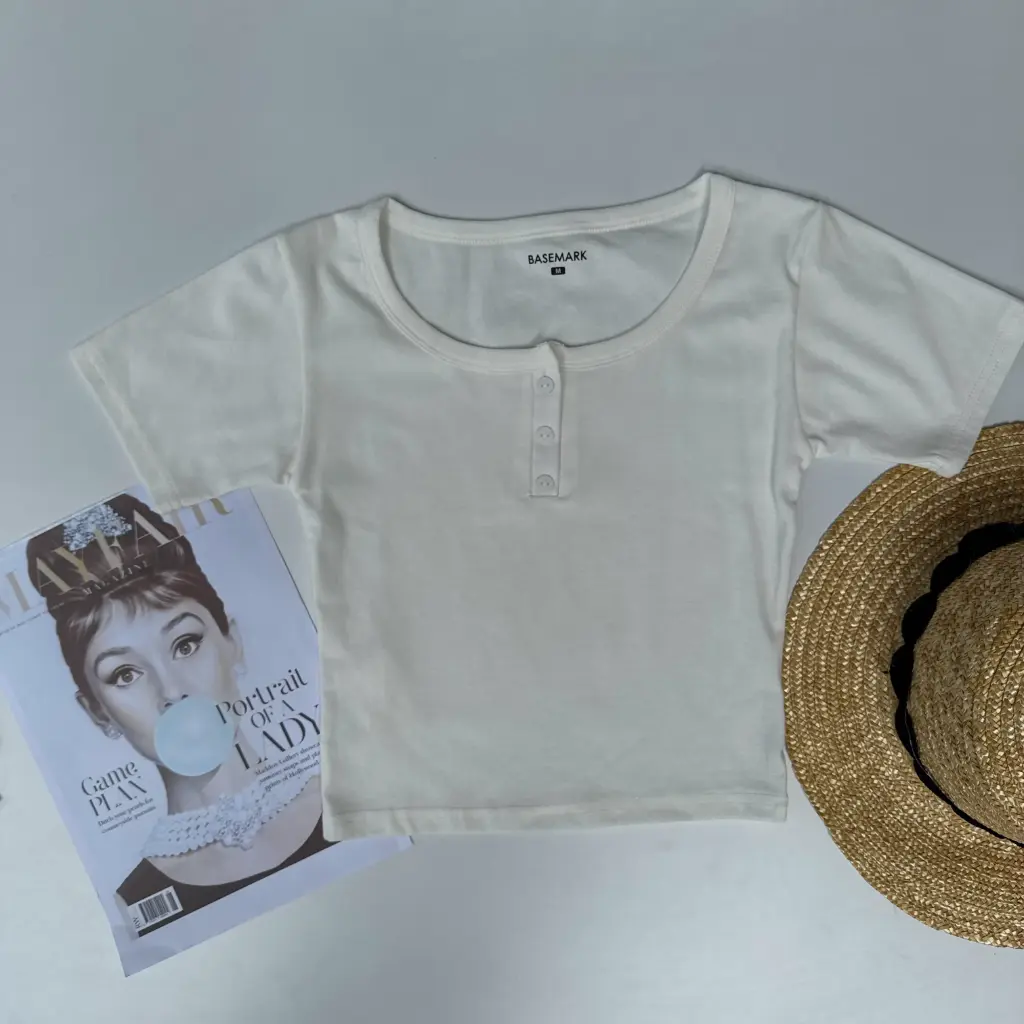 HB SS25-210 HENLEY CROP TEE