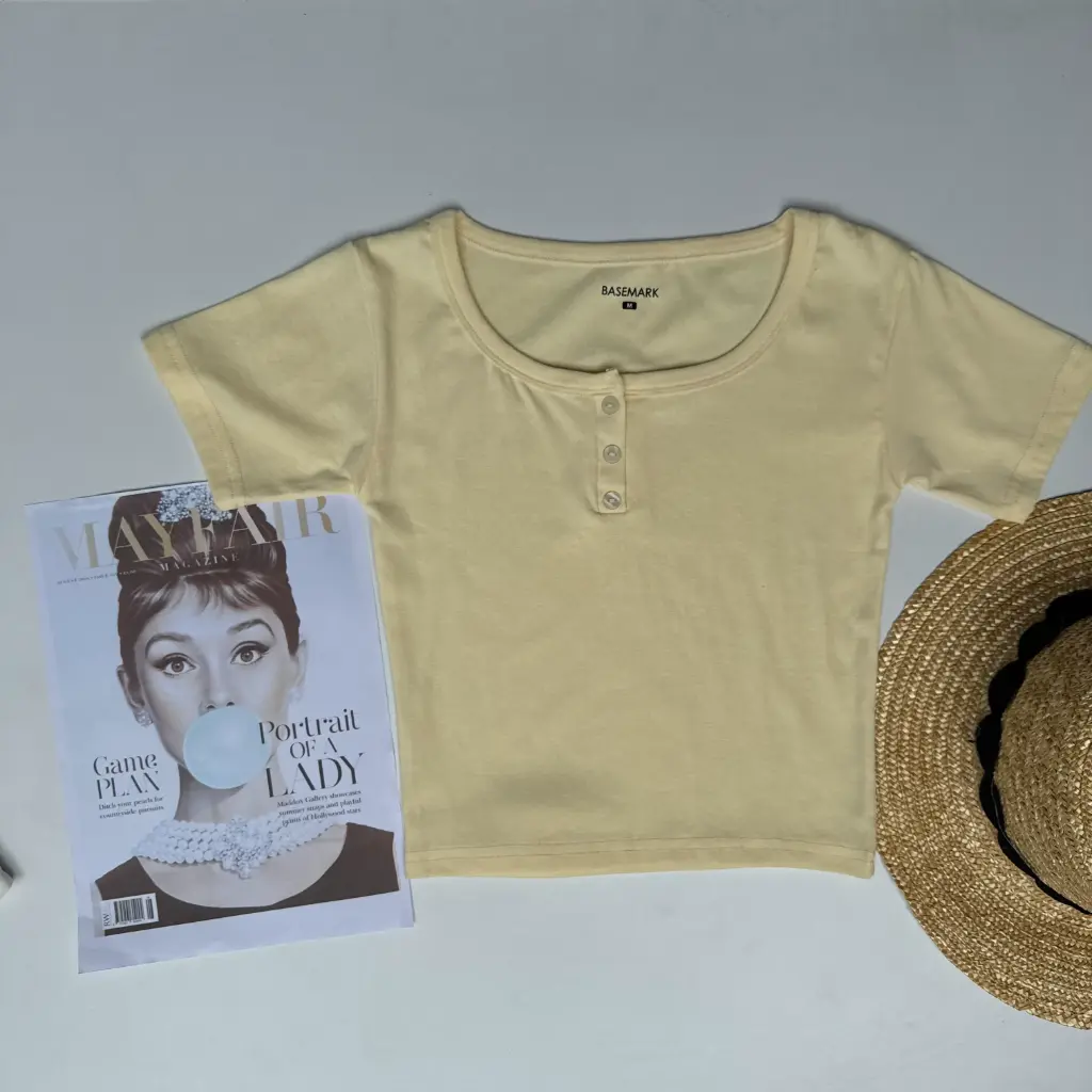 HB SS25-210 HENLEY CROP TEE