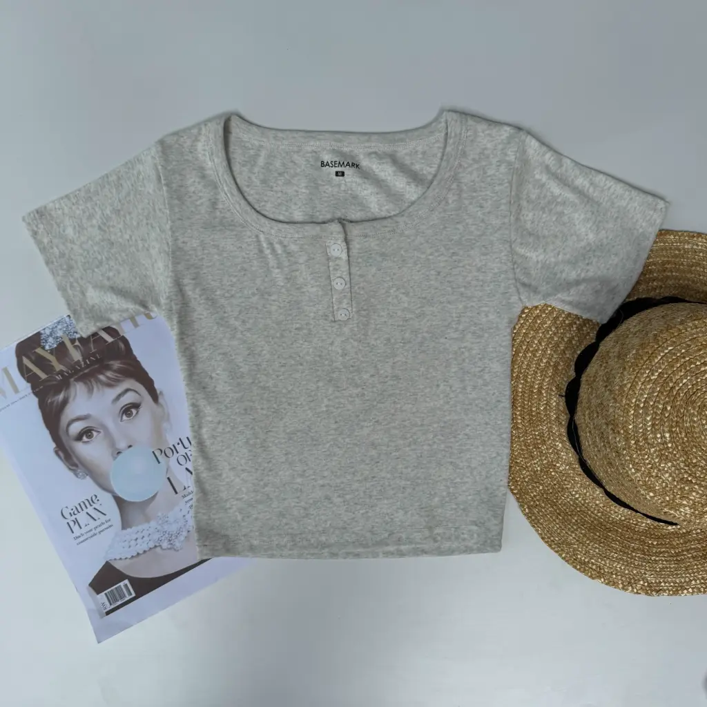 HB SS25-210 HENLEY CROP TEE