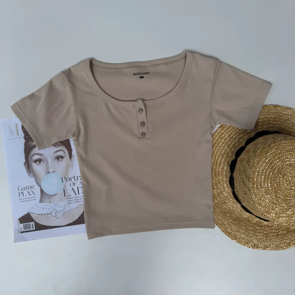 HB SS25-210 HENLEY CROP TEE