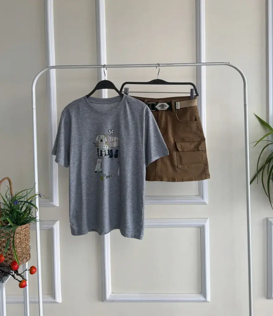 3.29743 08083 CROP TEES (GREY)
