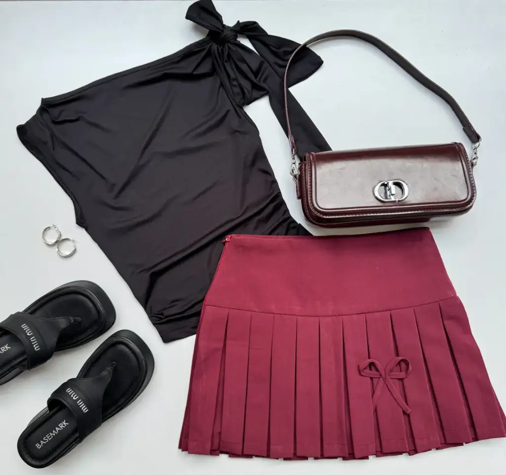 3.29880 HB SS25-214 SIDE KNOT TOP (BLACK, S)