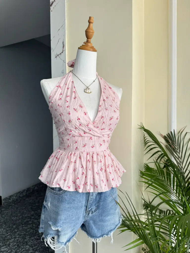 HB SS25-256 HALTER BALLOON TOP