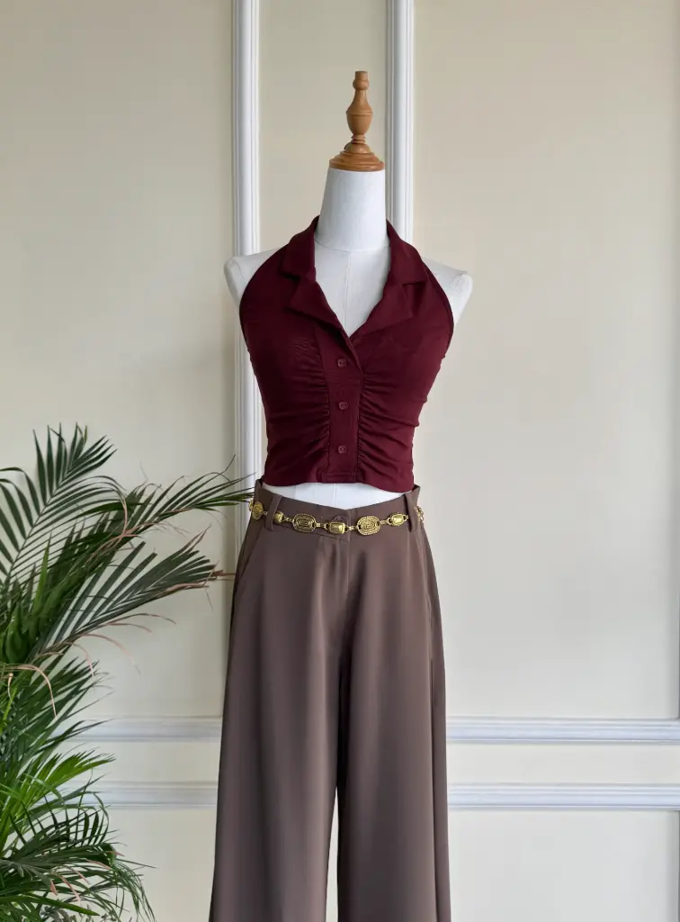 HB SS25-208 WHIMSY HALTER TOP