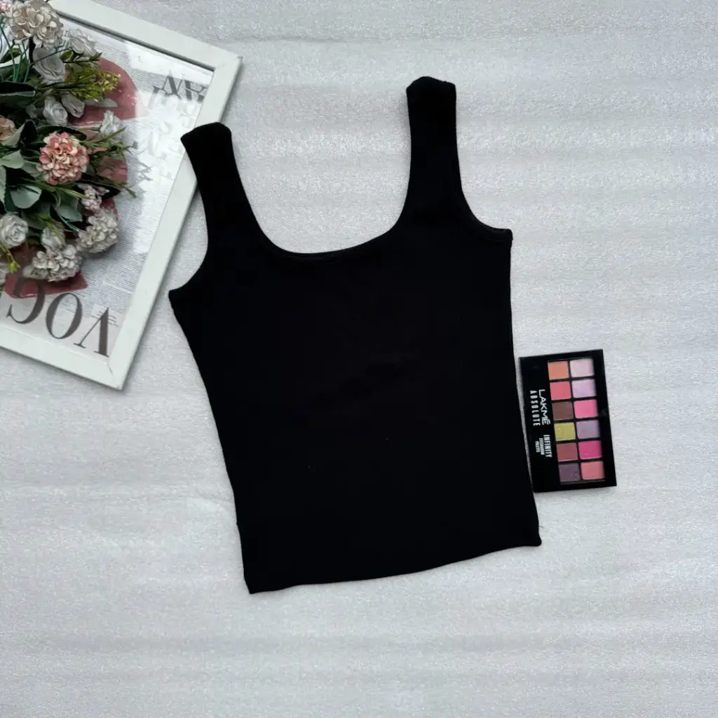 3.30604 BMO SS25-50 SQUARE NECK TANK TOP (BLACK, S)