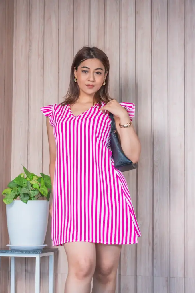 HB SS25-251 STRIPE A LINE DRESS
