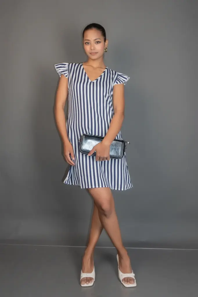 HB SS25-251 STRIPE A LINE DRESS